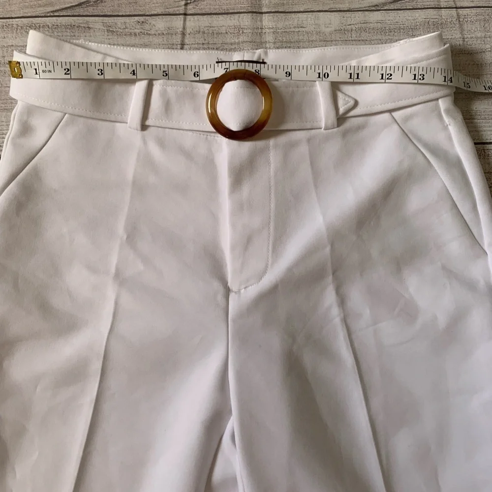 Crosby White Belted Cropped Wide Leg Pants - Picture 9 of 10